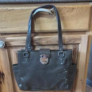 Liz Claiborne Brown Shoulder Bag with Structured Design‎